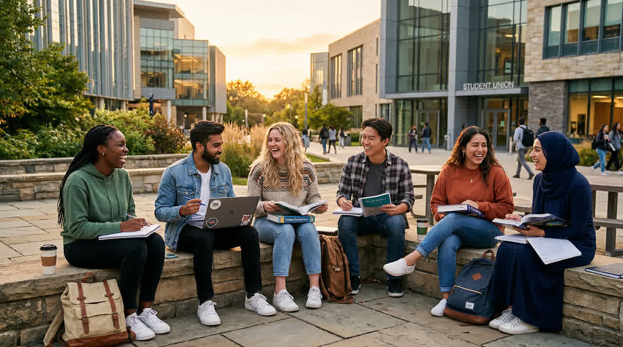 Students enjoying campus life at Zaag University